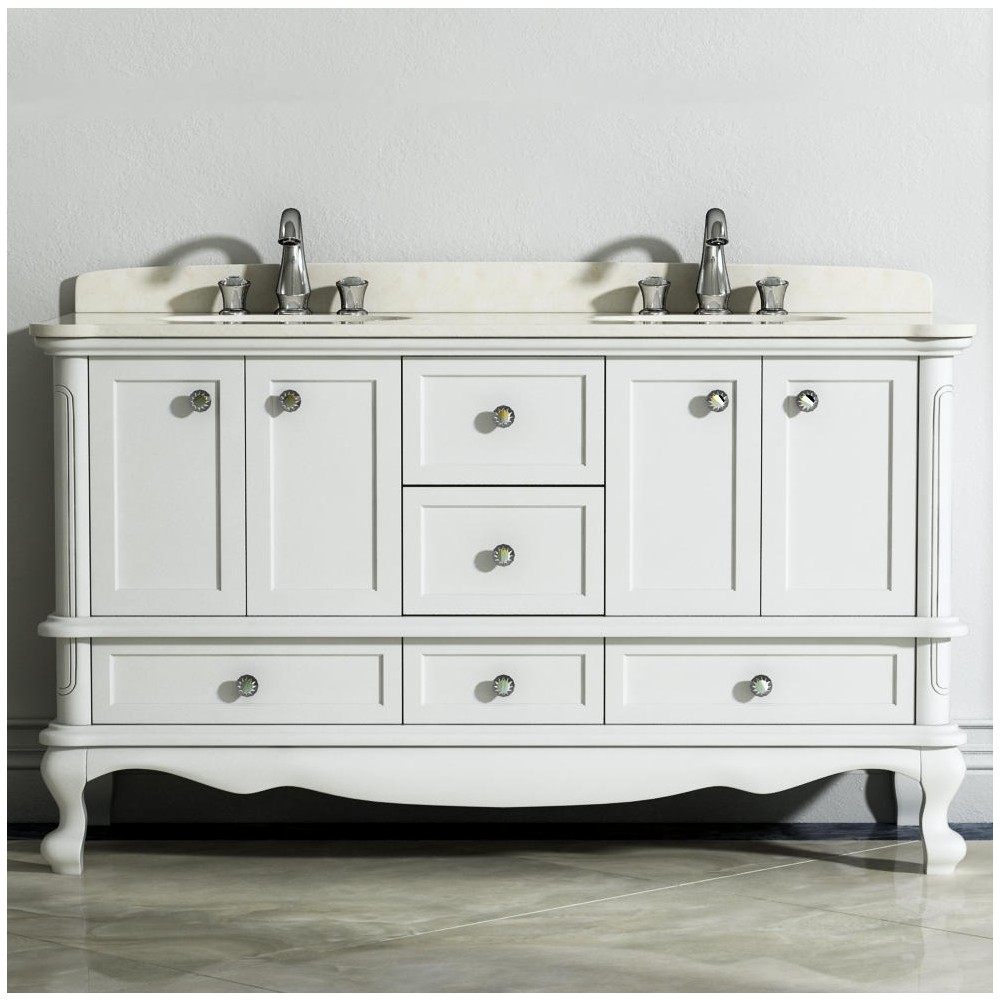 Madera Floor Mount 60” Double Sink Vanity Freestanding Bathroom