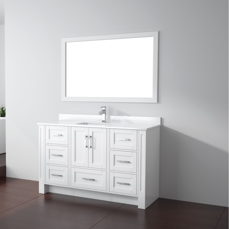 Flow Floor Mount 54” Single Sink Vanity Freestanding Bathroom