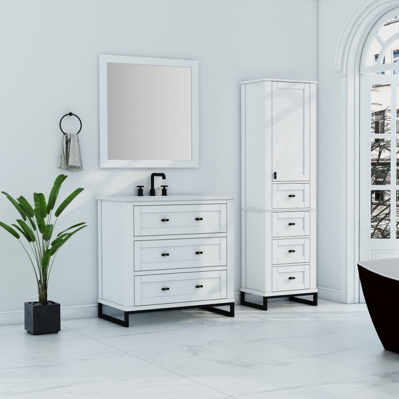 Hampton Floor Mount 36” Single Sink Vanity Freestanding Bathroom Vanities Toronto, Canada