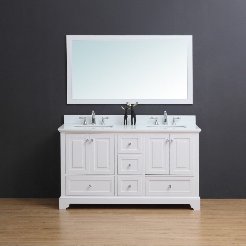 Dalia Floor Mount 60” Double Sink Vanity Freestanding Bathroom