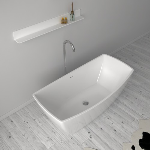Venice Stone Freestanding Solid Surface 63" Tub