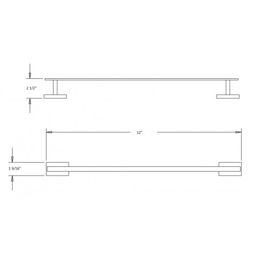 Kalypso 12" Single Towel Bar