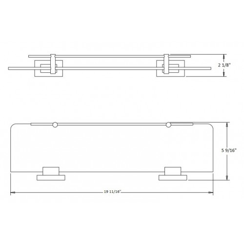 Kalypso Single Glass Shelf