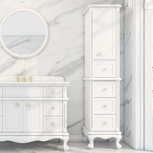 Madera Solid Wood 18" Linen Tower