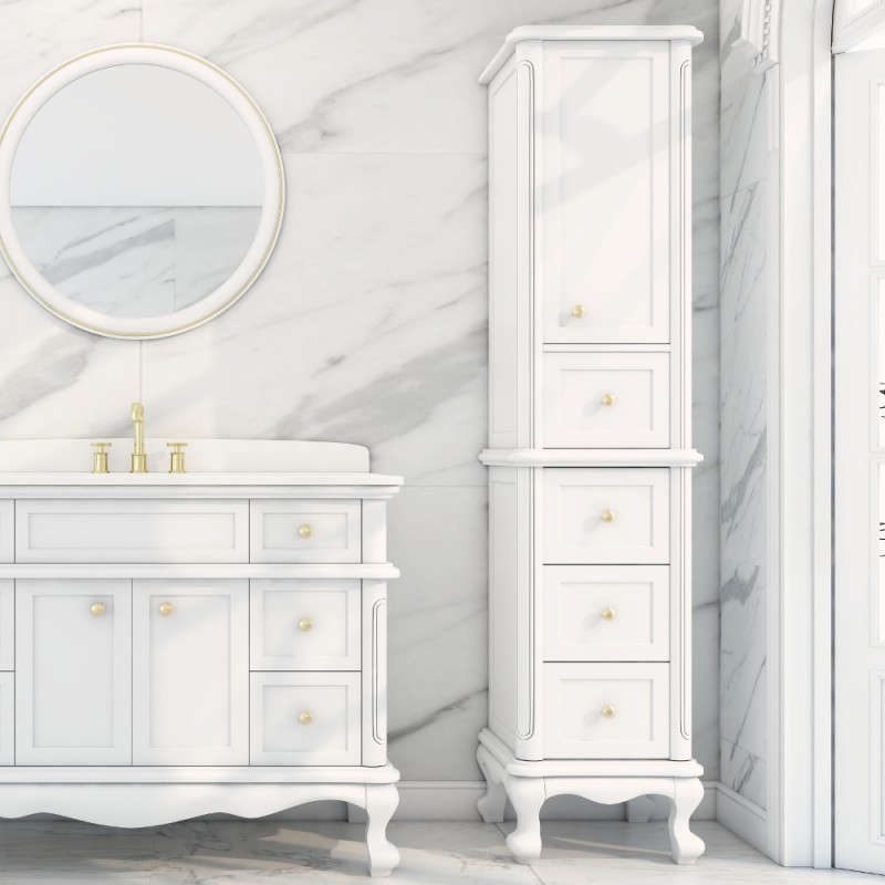 Madera Solid Wood 18" Linen Tower