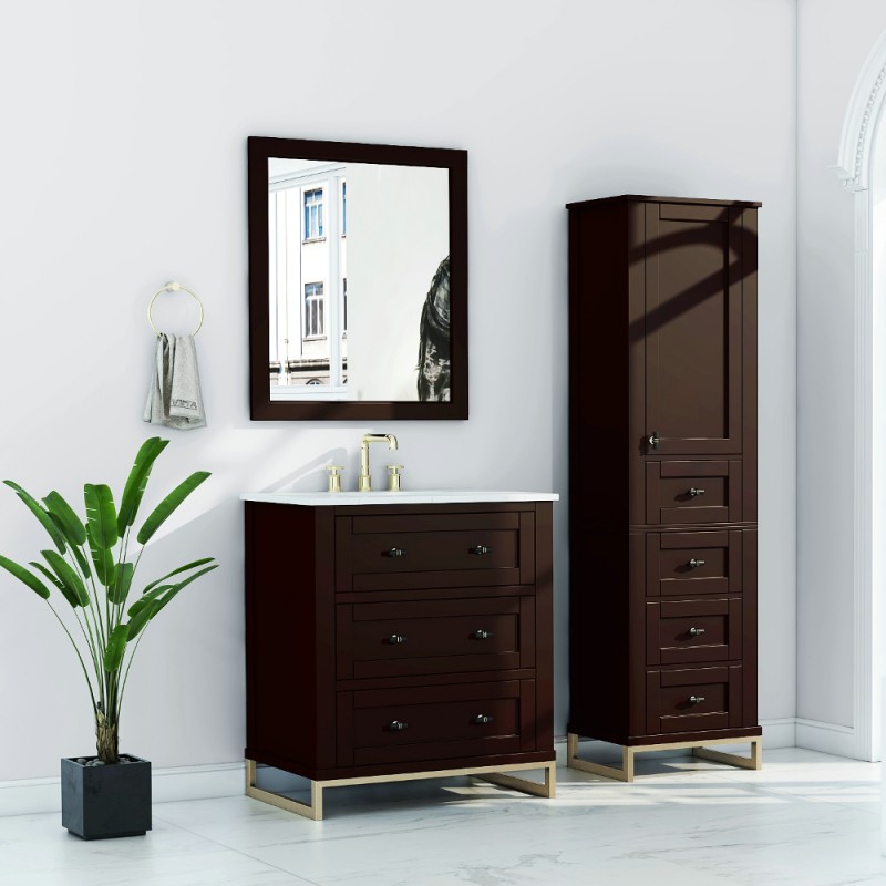 Hampton Floor Mount 30” Single Sink Vanity Freestanding Bathroom