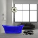 Blue Freestanding Solid Surface Glass 68" Tub