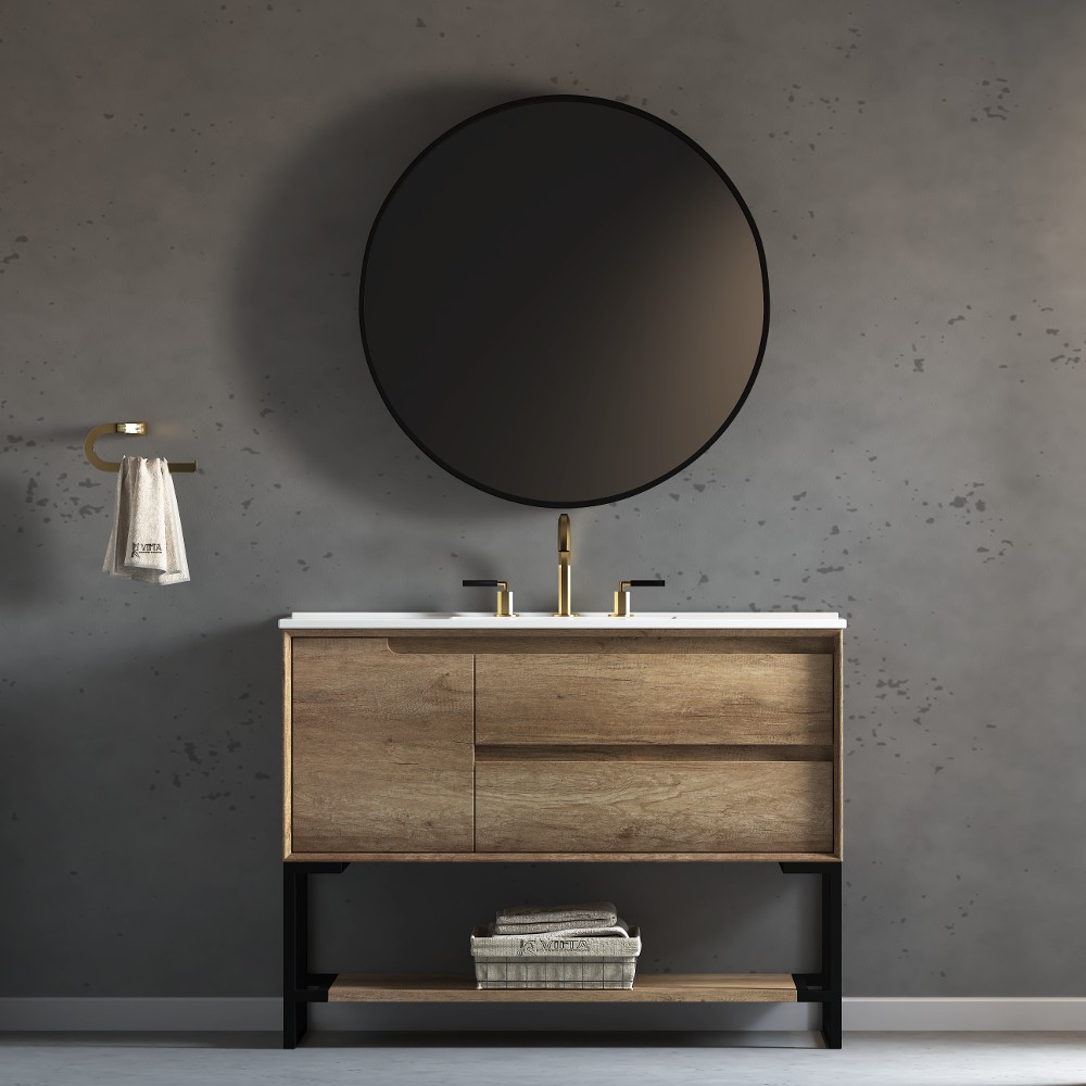 Ashley Floor Mount 48 Single Sink Vanity Freestanding Bathroom Vanities Toronto Canada Virta Luxury Bathroom Furniture