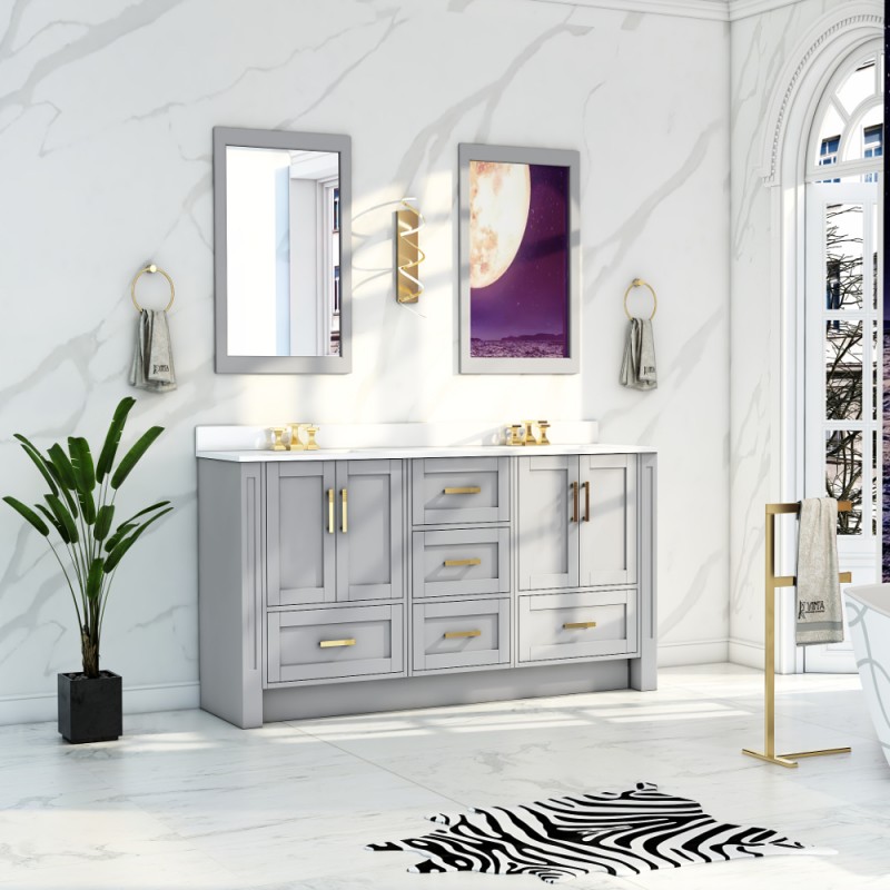 Flow Floor Mount 60” Double Sink Vanity – Freestanding Bathroom Vanities - Toronto, Canada | Virta Luxury Bathroom Furniture
