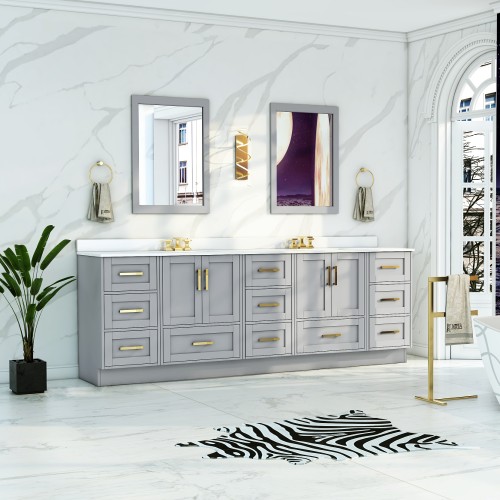 Flow Floor Mount 91" Double Sink Vanity