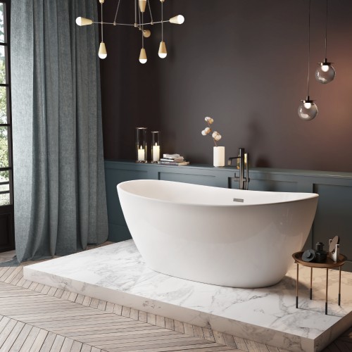 Mina Freestanding Acrylic 64" Tub - White