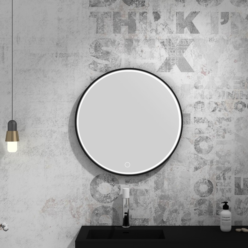Virta 27” Round Stone Framed Bathroom Mirror Vanity Mirros Toronto