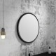 Virta 27" Round Stone Framed Bathroom Mirror with LED