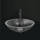 Virta 17&quot; Round Top Mount Glass Sink with Mosaic Patterns