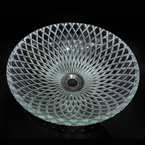 Virta 17" Round Top Mount Glass Sink with Mosaic Patterns