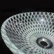 Virta 17" Round Top Mount Glass Sink with Mosaic Patterns