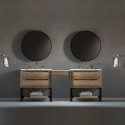 Ashley Floor Mount 94" Double Sink Vanity with Makeup Table