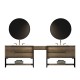 Ashley Floor Mount 118" Double Sink Vanity with Makeup Table