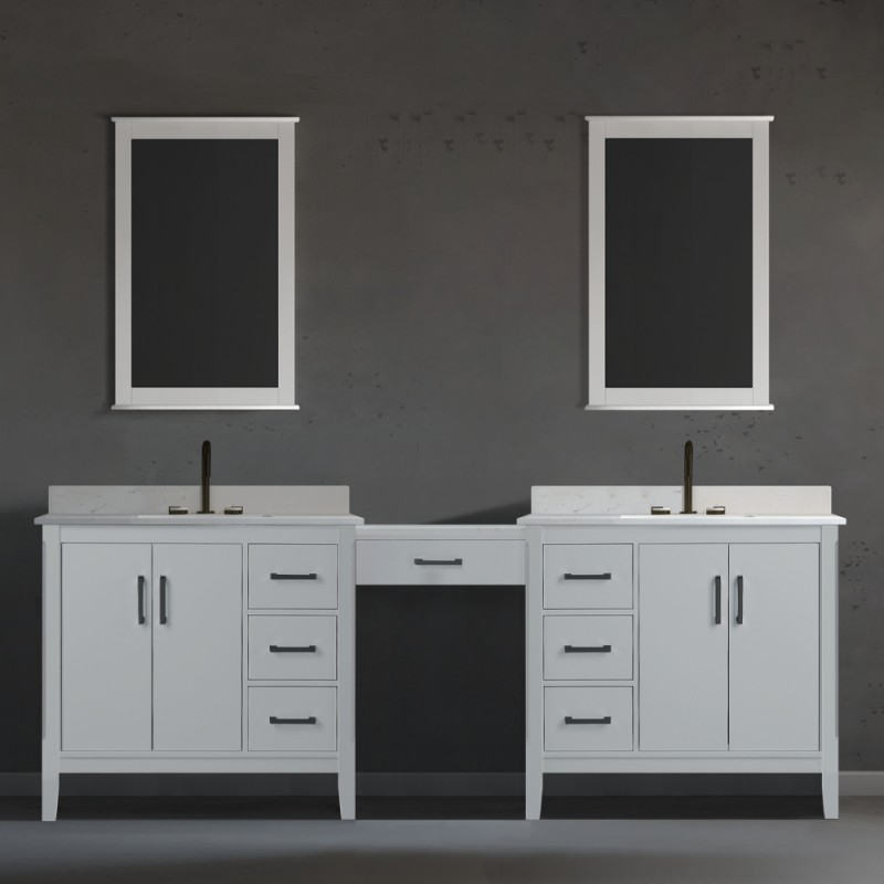 Essence Floor Mount 94” Double Sink Vanity with Makeup Table Vanities