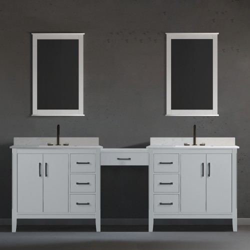 Essence Floor Mount 94" Double Sink Vanity with Makeup Table