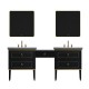 Blackstar Floor Mount 82" Double Sink Vanity with Makeup Table