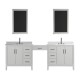 Essence Floor Mount 94&quot; Double Sink Vanity with Makeup Table