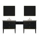 Blackstar Floor Mount 94&quot; Double Sink Vanity with Makeup Table