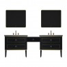 Blackstar Floor Mount 94" Double Sink Vanity with Makeup Table