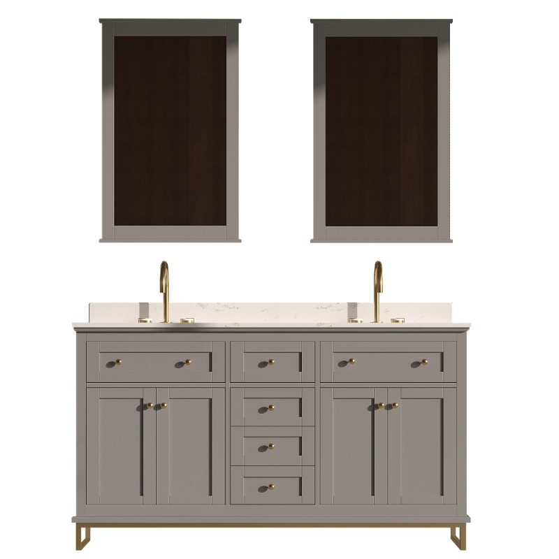 Yasmine Floor Mount 60” Double Sink Vanity – Freestanding Bathroom Vanities - Toronto, Canada | Virta Luxury Bathroom Furniture