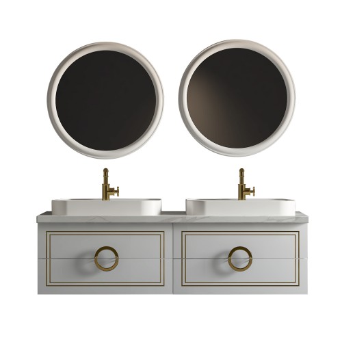 Sarah Wall Hung 60" Double Vessel Sink Vanity