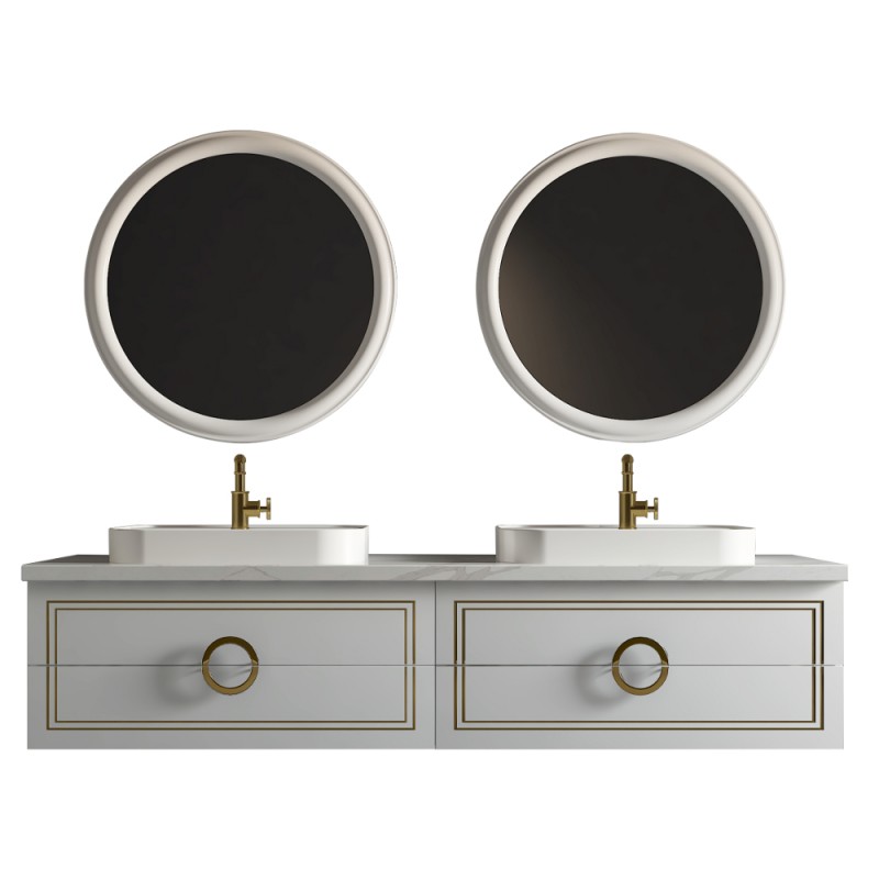 Sarah Wall Hung 84" Double Vessel Sink Vanity