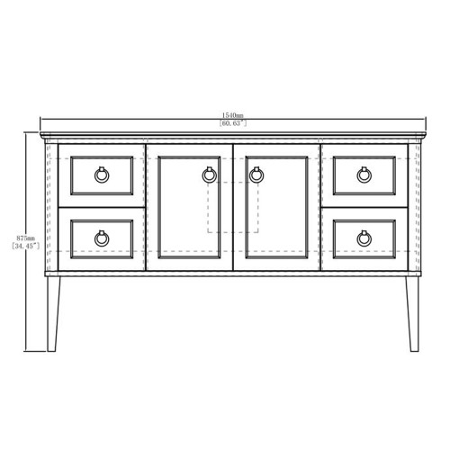 Whitestar Floor Mount 60" Single Sink Vanity