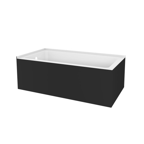 Calgary 60" Corner Acrylic Tub - Black & White - Left