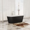 Barcelona Freestanding Acrylic 59” Tub Black & White- Bathtubs - Toronto, Canada | Virta