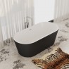 Barcelona Freestanding Acrylic 59” Tub Black & White- Bathtubs - Toronto, Canada | Virta