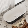 Barcelona Freestanding Acrylic 59” Tub Black & White- Bathtubs - Toronto, Canada | Virta