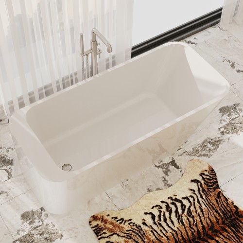 Andante Freestanding Solid Surface Stone 67” Tub - Bathtubs - Toronto, Canada | Virta Luxury Bathroom Furniture