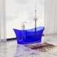 Blue Freestanding Solid Surface Glass 68&quot; Tub