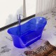 Blue Freestanding Solid Surface Glass 68" Tub