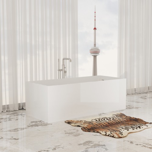 Cantata Freestanding Solid Surface Stone 67" Tub