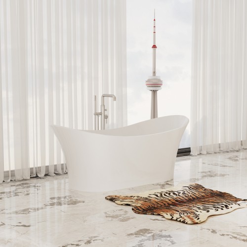 Harp Freestanding Solid Surface Stone 69” Tub - Bathtubs - Toronto, Canada | Virta Luxury Bathroom Furniture