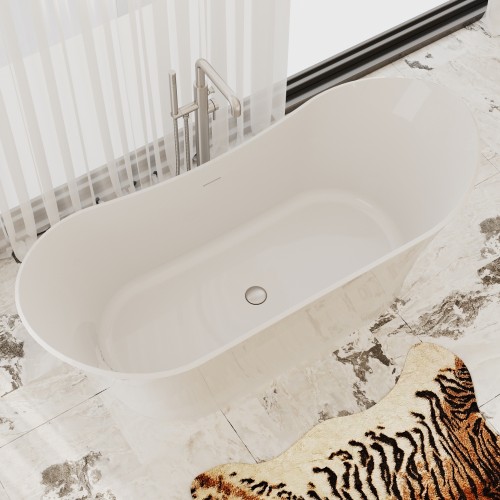 Harp Freestanding Solid Surface Stone 69” Tub - Bathtubs - Toronto, Canada | Virta Luxury Bathroom Furniture