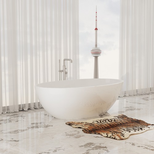 Rondo Freestanding Solid Surface Stone 70" Tub