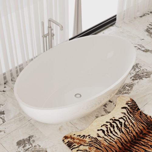 Rondo Freestanding Solid Surface Stone 70" Tub