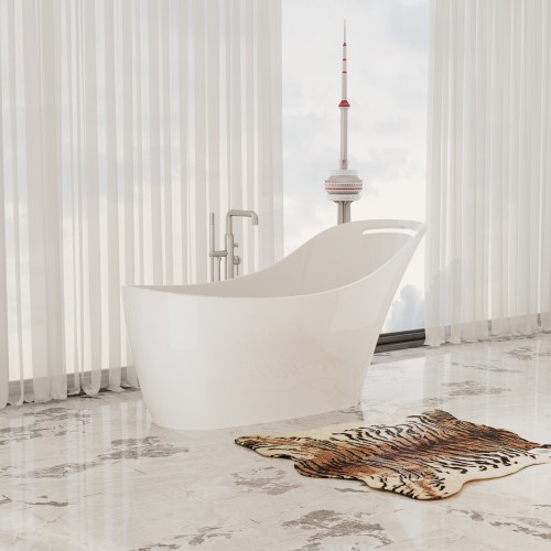 Soprano Freestanding Solid Surface Stone 66” Tub - Bathtubs - Toronto, Canada | Virta Luxury Bathroom Furniture