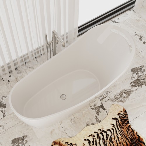 Soprano Freestanding Solid Surface Stone 66” Tub - Bathtubs - Toronto, Canada | Virta Luxury Bathroom Furniture