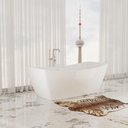 Venice Stone Freestanding Solid Surface 63" Tub