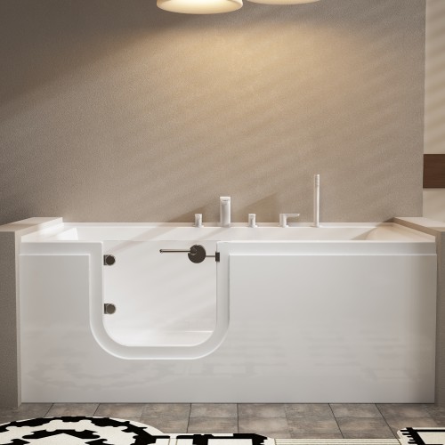 Pacifica 60" Walk-in Corner Acrylic Tub