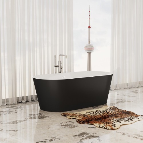 Barcelona Freestanding Acrylic 67" Tub - Black & White