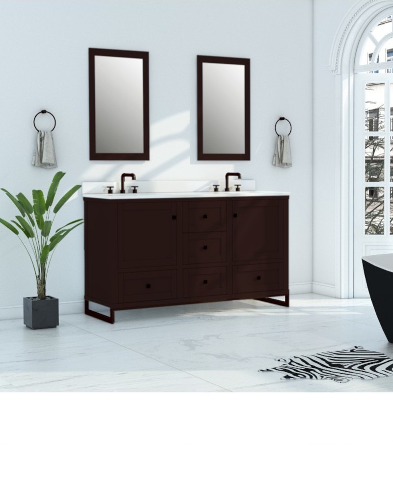 Hampton Floor Mount 60” Double Sink Vanity – Freestanding Bathroom Vanities - Toronto, Canada | Virta Luxury Bathroom Furniture